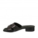 Mules in black leather heel 2 - Available sizes:  42, 43