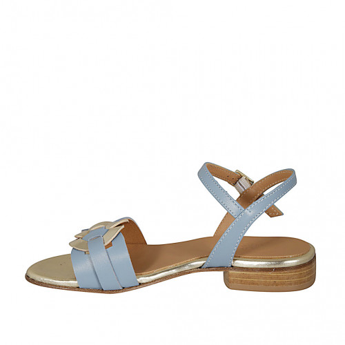 light blue leather sandals