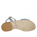 Sandale pour femmes en cuir bleu clair et platine avec courroie talon 2 - Pointures disponibles:  33
