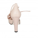 Woman's pointy open shoe with laces in rose leather heel 10 - Available sizes:  34, 42, 47