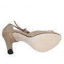 Woman's open shoe with laces in beige suede heel 10 - Available sizes:  34, 42, 43