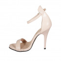 Escarpin ouvert pour femmes avec courroie en cuir rose talon 11 - Pointures disponibles:  42, 44