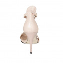 Woman's open pump with strap in rose leather heel 11 - Available sizes:  42, 43, 44