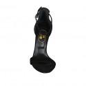 Scarpa aperta da donna con cinturino alla caviglia in camoscio nero tacco 11 - Misure disponibili: 43, 45, 46, 47