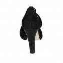 Chaussure ouverte pour femmes à lacets en daim noir talon 10 - Pointures disponibles:  34, 42, 43