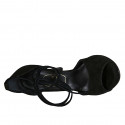 Chaussure ouverte pour femmes à lacets en daim noir talon 10 - Pointures disponibles:  32, 33, 34, 42, 43, 46
