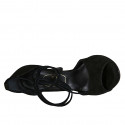 Chaussure ouverte pour femmes à lacets en daim noir talon 10 - Pointures disponibles:  34, 42, 43