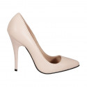 Escarpin à bout pointu pour femmes en cuir rose talon 11 - Pointures disponibles:  42