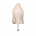 Zapato de salon a punta para mujer en piel rosa tacon 11 - Tallas disponibles:  42