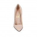 Escarpin à bout pointu pour femmes en cuir rose talon 11 - Pointures disponibles:  42