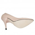 Woman's pointy pump shoe in rose leather heel 11 - Available sizes:  42