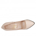 Zapato de salon a punta para mujer en piel rosa tacon 11 - Tallas disponibles:  42
