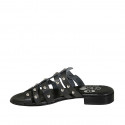 Woman's mules with studs in black leather heel 2 - Available sizes:  32