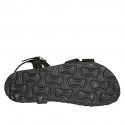 Sandale pour femmes avec courroie et goujons en cuir noir talon compensé 2 - Pointures disponibles:  33