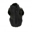 Scarpa aperta da donna con cerniera e borchie in pelle nera zeppa 2 - Misure disponibili: 42, 43
