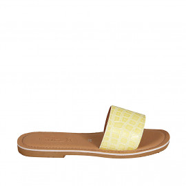 Sabot in legno con molla, forato, con cinturino Baldo - Arancio