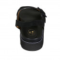 Sandale pour femmes en daim noir avec boucle et talon compensé 3 - Pointures disponibles:  42