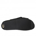 Sandale pour femmes en daim noir avec boucle et talon compensé 3 - Pointures disponibles:  42, 43, 45
