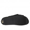 Sandale pour femmes en daim noir avec boucle et talon compensé 3 - Pointures disponibles:  42