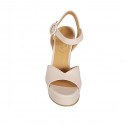 Woman's strap sandal with platform in nude leather heel 10 - Available sizes:  45