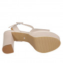 Sandale pour femmes avec courroie et plateforme en cuir nue talon 10 - Pointures disponibles:  45