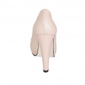 Zapato de salon con plataforma para mujer en piel nude tacon 11 - Tallas disponibles:  42