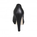 Woman's platform pump in black leather heel 11 - Available sizes:  32, 34