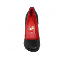 Zapato de salon con plataforma para mujer en piel negra tacon 11 - Tallas disponibles:  34