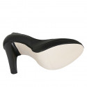 Escarpin pour femmes avec plateforme en cuir noir talon 11 - Pointures disponibles:  32