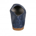 Mocassin pour femmes en cuir tressé bleu talon 1 - Pointures disponibles:  44, 45