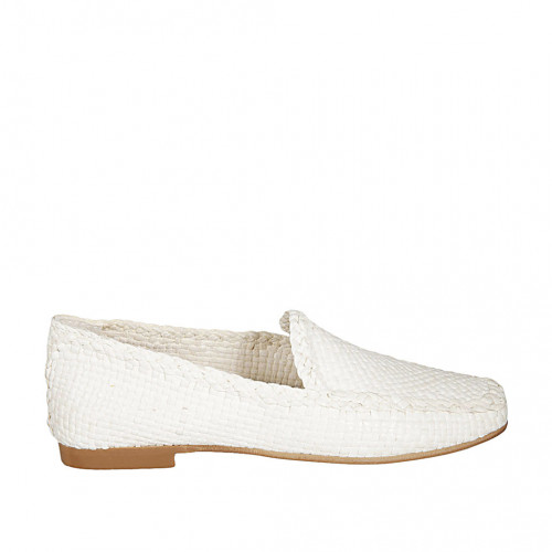 Woman's loafer in white braided...