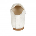 Mocasin para mujer en piel trensada blanca tacon 1 - Tallas disponibles:  32