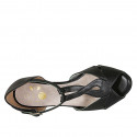 Zapato de baile con cinturon en piel negra tacon 5 - Tallas disponibles:  32, 33, 34