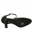 Scarpa da ballo con cinturino in pelle nera tacco 7 - Misure disponibili: 32