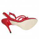 Woman's sandal with strap in red suede heel 11 - Available sizes:  34, 42