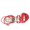 Sandalo con cinturino in camoscio rosso tacco 11 - Misure disponibili: 34, 42, 45
