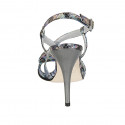Woman's sandal in multicolored printed laminated leather heel 11 - Available sizes:  42, 43