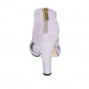Scarpa aperta da donna con cerniera in camoscio viola glicine tacco 10 - Misure disponibili: 42, 43