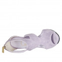 Zapato abierto para mujer con cremallera en gamuza violeta glicinia tacon 10 - Tallas disponibles:  42, 43