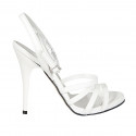 Woman's sandal with ankle strap in white leather heel 11 - Available sizes:  42, 43
