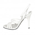 Woman's sandal with ankle strap in white leather heel 11 - Available sizes:  42, 43