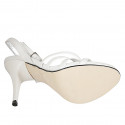 Woman's sandal with ankle strap in white leather heel 11 - Available sizes:  42, 43