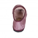 Mocassin friulano pour femmes en daim rose avec doublure en fourrure talon 1 - Pointures disponibles:  42