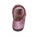 Woman's friulane slipper shoe in pink suede with fur lining heel 1 - Available sizes:  33, 42, 45