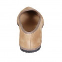 Mocassin friulano à bout pointu pour femmes en daim beige talon 1 - Pointures disponibles:  42