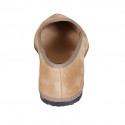 Woman's pointy friulane slipper shoe in beige suede with fur lining heel 1 - Available sizes:  42