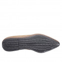 Mocassin friulano à bout pointu pour femmes en daim beige talon 1 - Pointures disponibles:  42