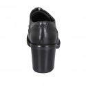 Woman's laced Oxford shoe with wingtip in black leather heel 6 - Available sizes:  32, 43