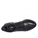 Woman's laced Oxford shoe with wingtip in black leather heel 6 - Available sizes:  32