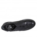 Zapato oxford para mujer con cordones y punta de ala en piel negra tacon 5 - Tallas disponibles:  43, 45